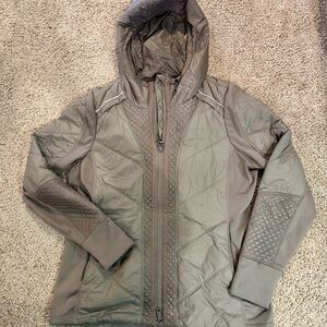 Athleta Quilted Hooded Jacket in Gray